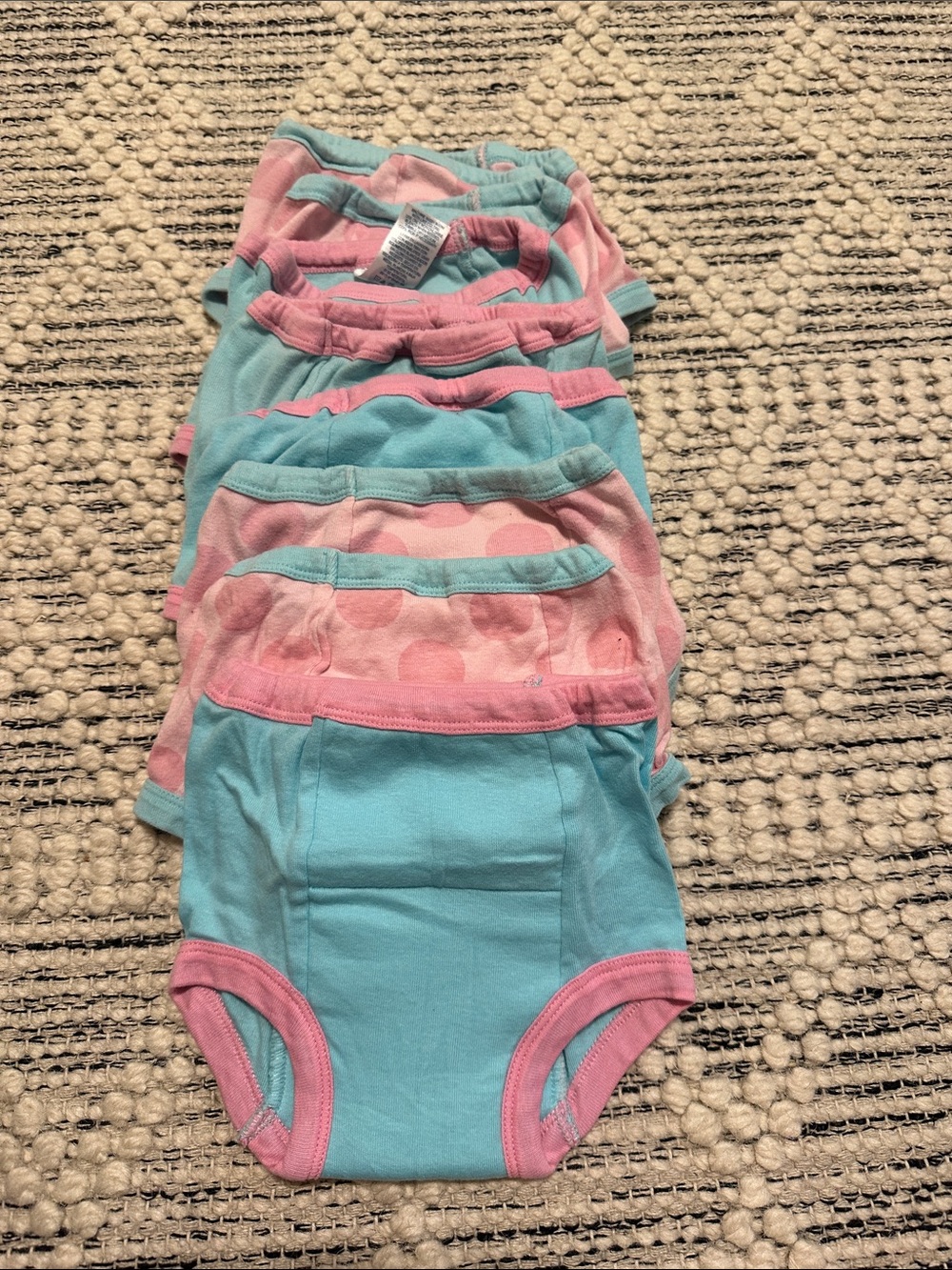 Gerber Pink & Aqua Girls' Cotton Training Underwear - 6 Pack